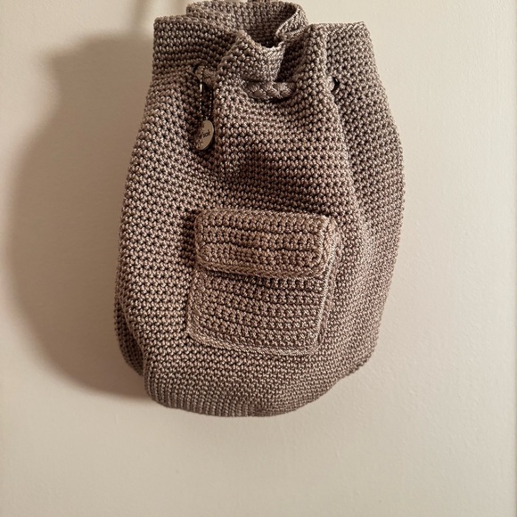 VINTAGE THE SAK crochet knit drawstring backpack - Picture 2 of 7